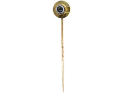Victorian 18ct Gold, Black Enamel & Banded Onyx Tie Pin 8 Victorian 18ct Gold, Black Enamel & Banded Onyx Tie Pin -Antique Jewellery Company DSC03992 2
