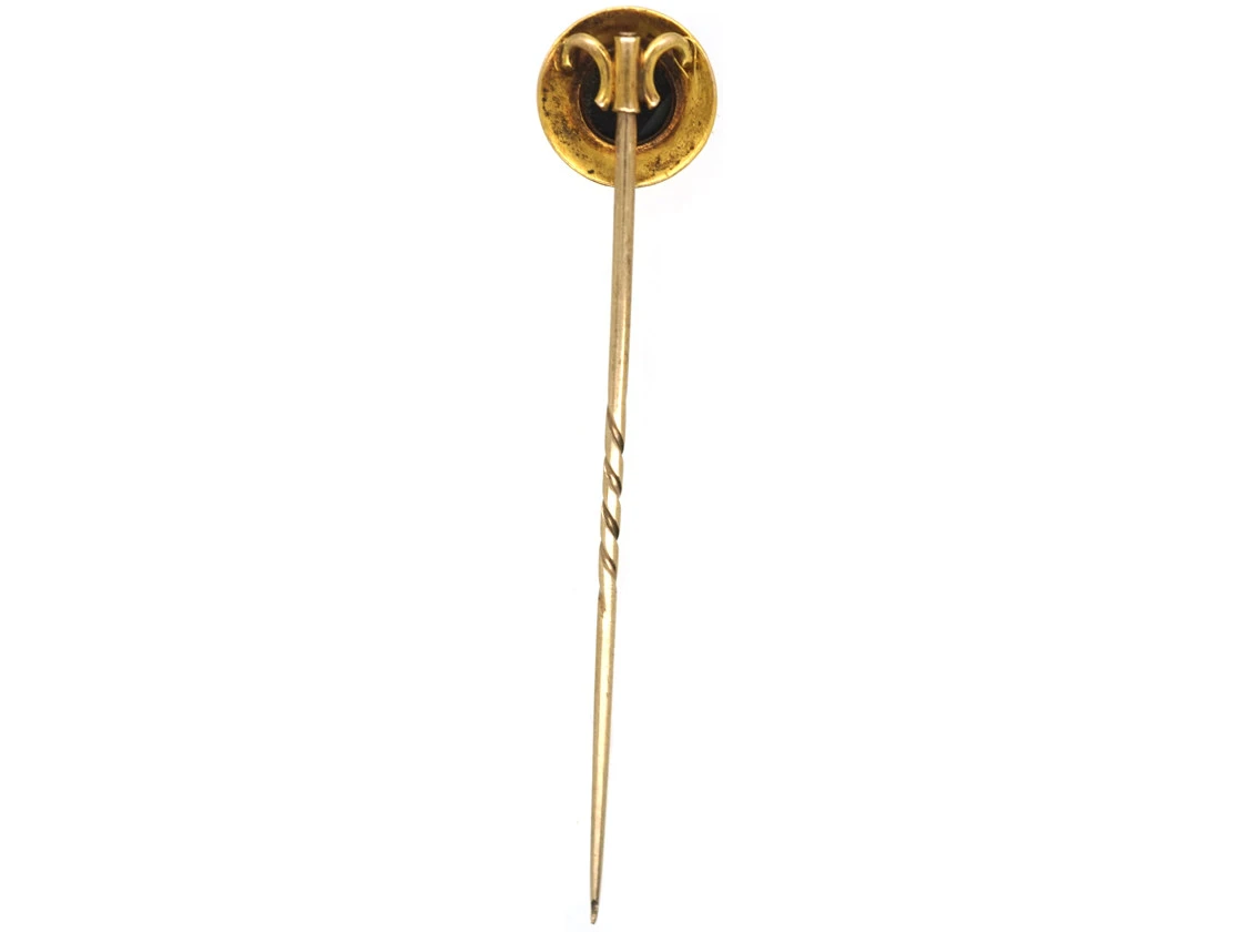 Victorian 18ct Gold, Black Enamel & Banded Onyx Tie Pin 5 Victorian 18ct Gold, Black Enamel & Banded Onyx Tie Pin - Image 3