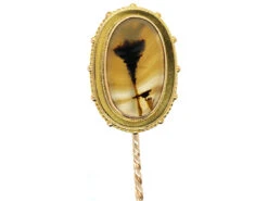 Victorian 18ct Gold & Dendritic Agate Tie Pin