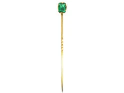 Edwardian 15ct Gold, Emerald Paste Tie Pin -Antique Jewellery Company DSC04032