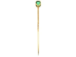 Edwardian 15ct Gold, Emerald Paste Tie Pin -Antique Jewellery Company DSC04036 1