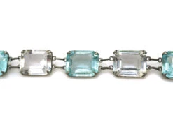 Art Deco Long Silver Chain Set With Blue & White Paste 8 Art Deco Long Silver Chain Set With Blue & White Paste -Antique Jewellery Company DSC04057