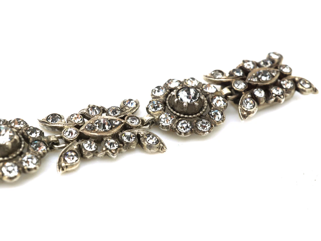 French 19th Century Silver & Paste Bracelet 7 French 19th Century Silver & Paste Bracelet - Image 5