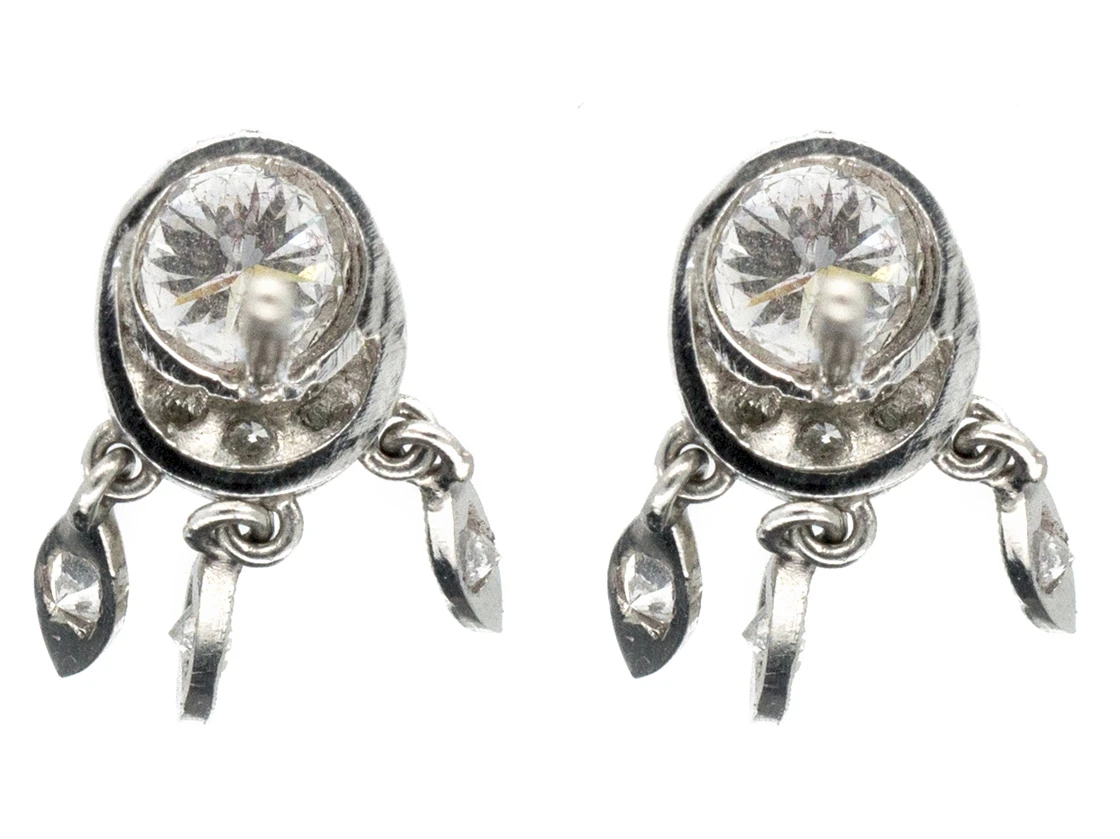 Edwardian Diamond Stud Fringe Earrings 5 Edwardian Diamond Stud Fringe Earrings - Image 3