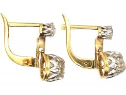 Early 20th Century 18ct Gold & Platinum, Rose Diamond Drop Earrings -Antique Jewellery Company DSC04101 scaled 1