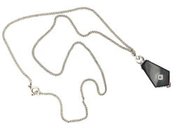 Art Deco Onyx & Diamond Pendant On Silver Chain -Antique Jewellery Company DSC04143 1