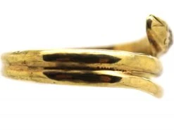 Early 20th Century 14ct Gold Snake Ring Set With A Diamond 13 Early 20th Century 14ct Gold Snake Ring Set With A Diamond -Antique Jewellery Company DSC04188 scaled 1