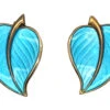 Silver Gilt ​& Blue Enamel Leaf Earrings By Hans Myhre 2 Silver Gilt ​& Blue Enamel Leaf Earrings By Hans Myhre -Antique Jewellery Company DSC04212
