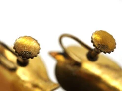 Silver Gilt ​& Blue Enamel Leaf Earrings By Hans Myhre -Antique Jewellery Company DSC042301