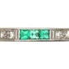 Art Deco 18ct White Gold, Emerald & Diamond Eternity Ring -Antique Jewellery Company DSC04249
