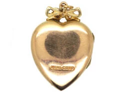 Edwardian 9ct Gold Heart Locket Set With A Rose Diamond 11 Edwardian 9ct Gold Heart Locket Set With A Rose Diamond -Antique Jewellery Company DSC042541