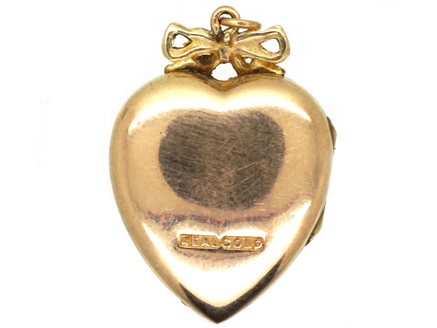 Edwardian 9ct Gold Heart Locket Set With A Rose Diamond 7 Edwardian 9ct Gold Heart Locket Set With A Rose Diamond - Image 5
