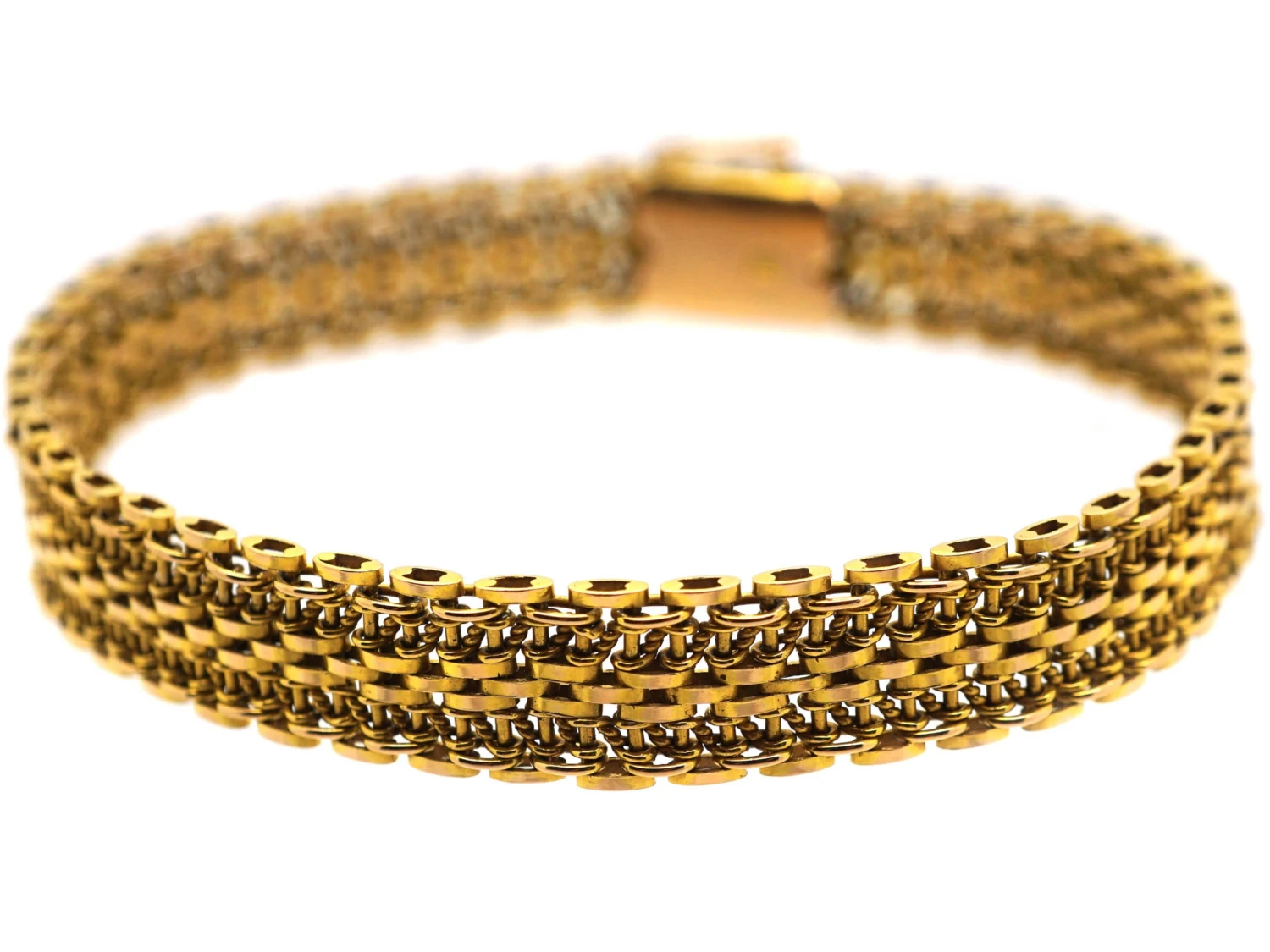 Edwardian 15ct Gold Ornate Articulated Bracelet 6 Edwardian 15ct Gold Ornate Articulated Bracelet - Image 4