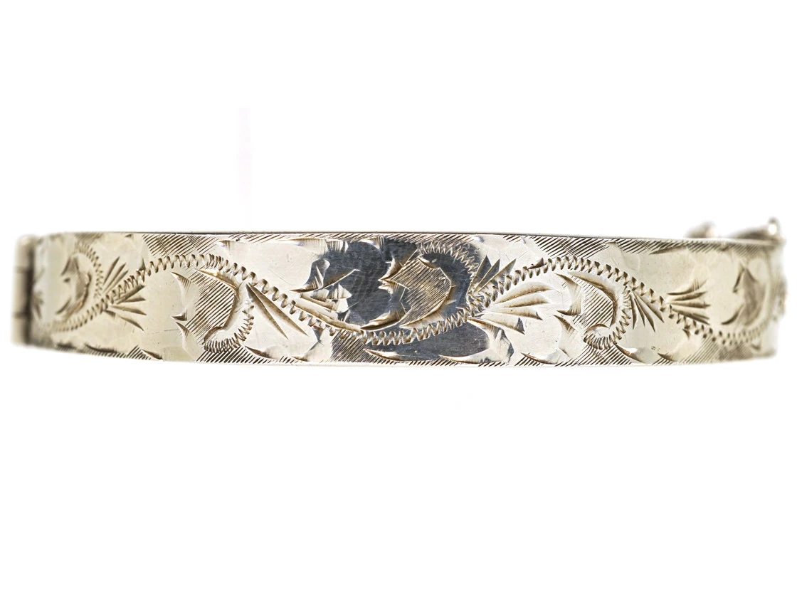 1970s Silver Engraved Bangle 3 1970s Silver Engraved Bangle