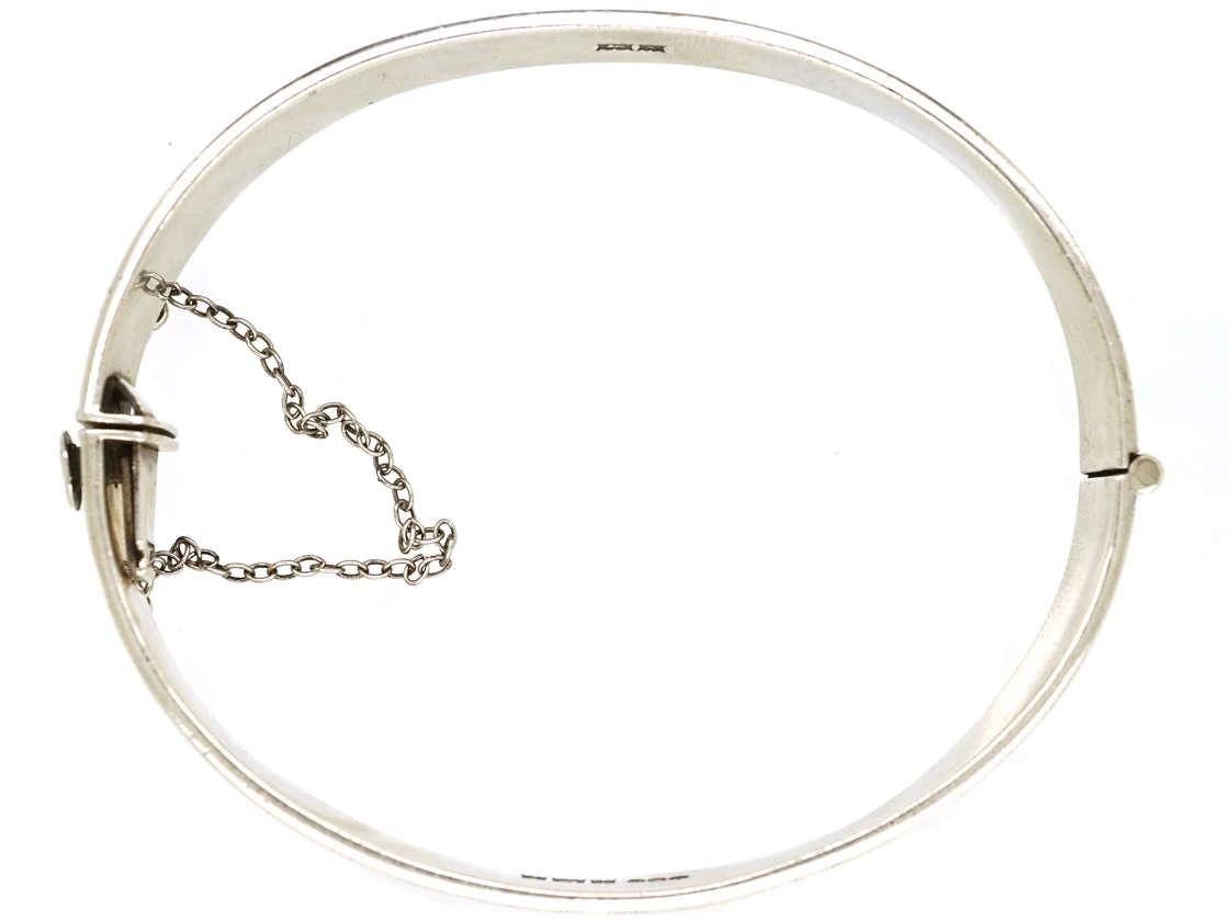 1970s Silver Engraved Bangle 6 1970s Silver Engraved Bangle - Image 4