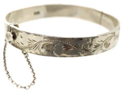 1970s Silver Engraved Bangle 15 1970s Silver Engraved Bangle -Antique Jewellery Company DSC042931