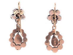 Georgian Paste Set Cluster & Pear Shaped Drop Earrings 7 Georgian Paste Set Cluster & Pear Shaped Drop Earrings -Antique Jewellery Company DSC04295