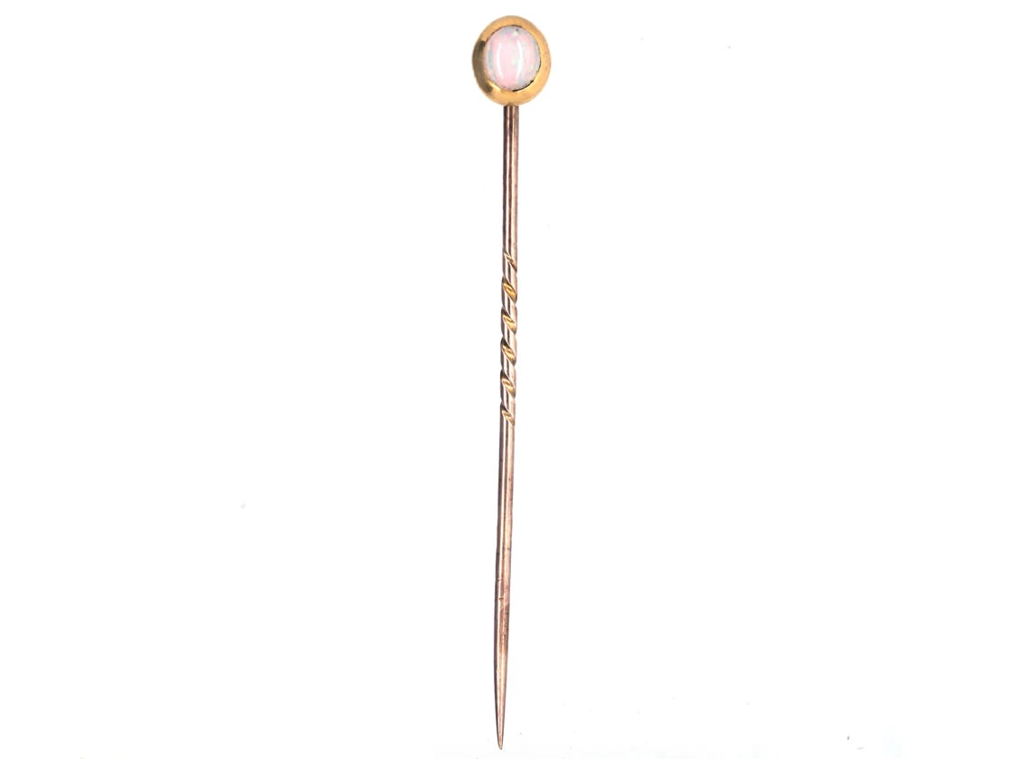 Edwardian 15ct Gold & Opal Tie Pin 4 Edwardian 15ct Gold & Opal Tie Pin - Image 2