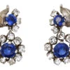 Sapphire & Diamond Drop Cluster Earrings -Antique Jewellery Company DSC04331