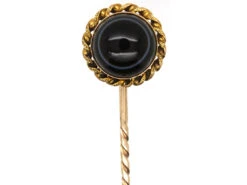 Victorian 15ct Gold Tie Pin Set With A Banded Sardonyx
