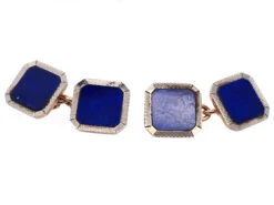 Art Deco 9ct & 18ct Gold, Lapis Lazuli Cufflinks -Antique Jewellery Company DSC04348