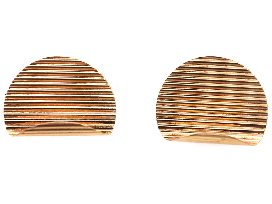 9ct Gold Stripe & Curve Earrings 3 9ct Gold Stripe & Curve Earrings