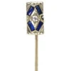 Art Deco Sapphire & Diamond Rectangular Tie Pin 2 Art Deco Sapphire & Diamond Rectangular Tie Pin -Antique Jewellery Company DSC04370