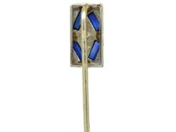 Art Deco Sapphire & Diamond Rectangular Tie Pin 11 Art Deco Sapphire & Diamond Rectangular Tie Pin -Antique Jewellery Company DSC04373