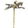 Edwardian Rose Diamond & Enamel Racehorse & Jockey Tie Pin -Antique Jewellery Company DSC04374