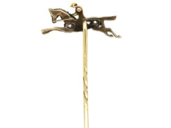 Edwardian Rose Diamond & Enamel Racehorse & Jockey Tie Pin 13 Edwardian Rose Diamond & Enamel Racehorse & Jockey Tie Pin -Antique Jewellery Company DSC04378