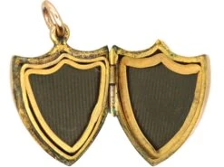 Edwardian 9ct Back & Front Shield Shaped Locket With Swallow Motif -Antique Jewellery Company DSC04418