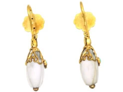 Regency 15ct Gold, White Coral & Turquoise Earrings 12 Regency 15ct Gold, White Coral & Turquoise Earrings -Antique Jewellery Company DSC04450