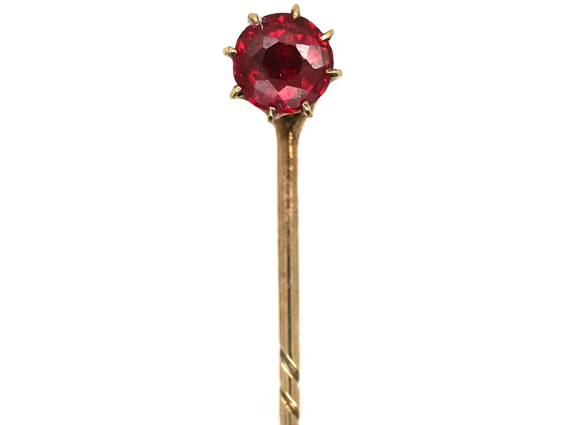 9ct Gold & Garnet Tie Pin 3 9ct Gold & Garnet Tie Pin