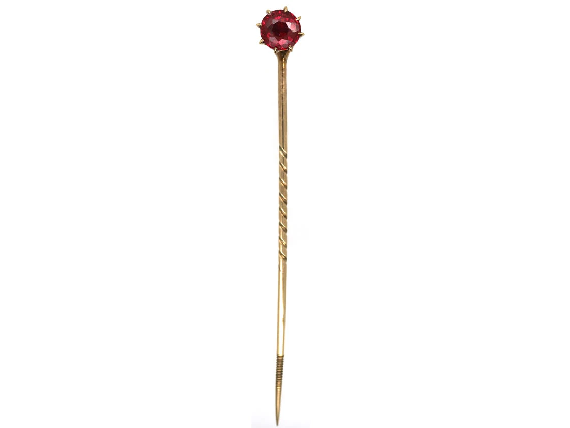 9ct Gold & Garnet Tie Pin 4 9ct Gold & Garnet Tie Pin - Image 2