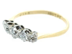 18ct Gold Diamond Five Stone Ring 17 18ct Gold Diamond Five Stone Ring -Antique Jewellery Company DSC04488 1