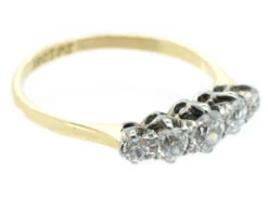 18ct Gold Diamond Five Stone Ring 13 18ct Gold Diamond Five Stone Ring -Antique Jewellery Company DSC04489