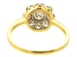 18ct Gold & Platinum Diamond Daisy Cluster Ring -Antique Jewellery Company DSC04513