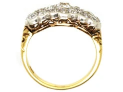 Edwardian 18ct Gold, Platinum ​& Diamond Triple Cluster Ring -Antique Jewellery Company DSC04524
