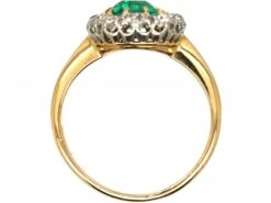 Edwardian 18ct Gold & Platinum, Emerald & Diamond Oval Cluster Ring 11 Edwardian 18ct Gold & Platinum, Emerald & Diamond Oval Cluster Ring -Antique Jewellery Company DSC04537 scaled 1
