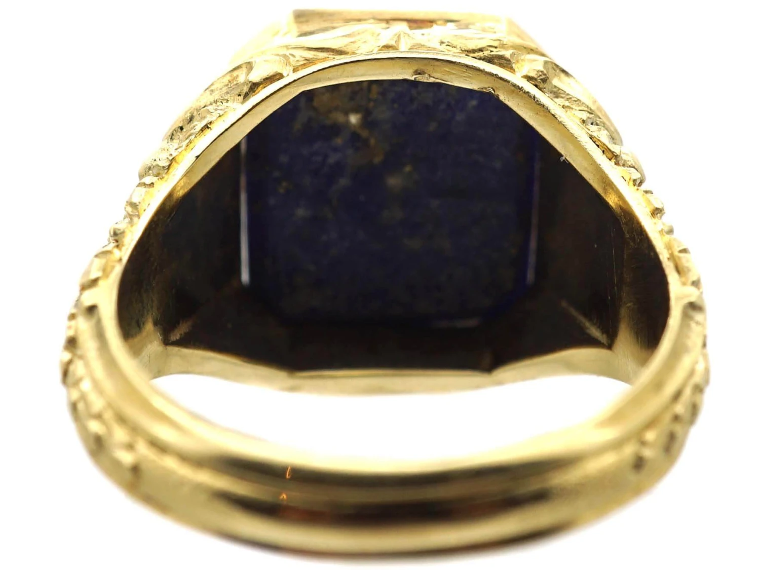 Edwardian 18ct Gold Signet Ring Set With Lapis Lazuli 5 Edwardian 18ct Gold Signet Ring Set With Lapis Lazuli - Image 3