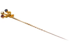 Edwardian Ruby, Sapphire & Natural Pearl Tie Pin -Antique Jewellery Company DSC04546