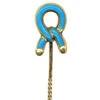 Victorian Tie The Knot Blue Enamel & 15ct Gold Tie Pin