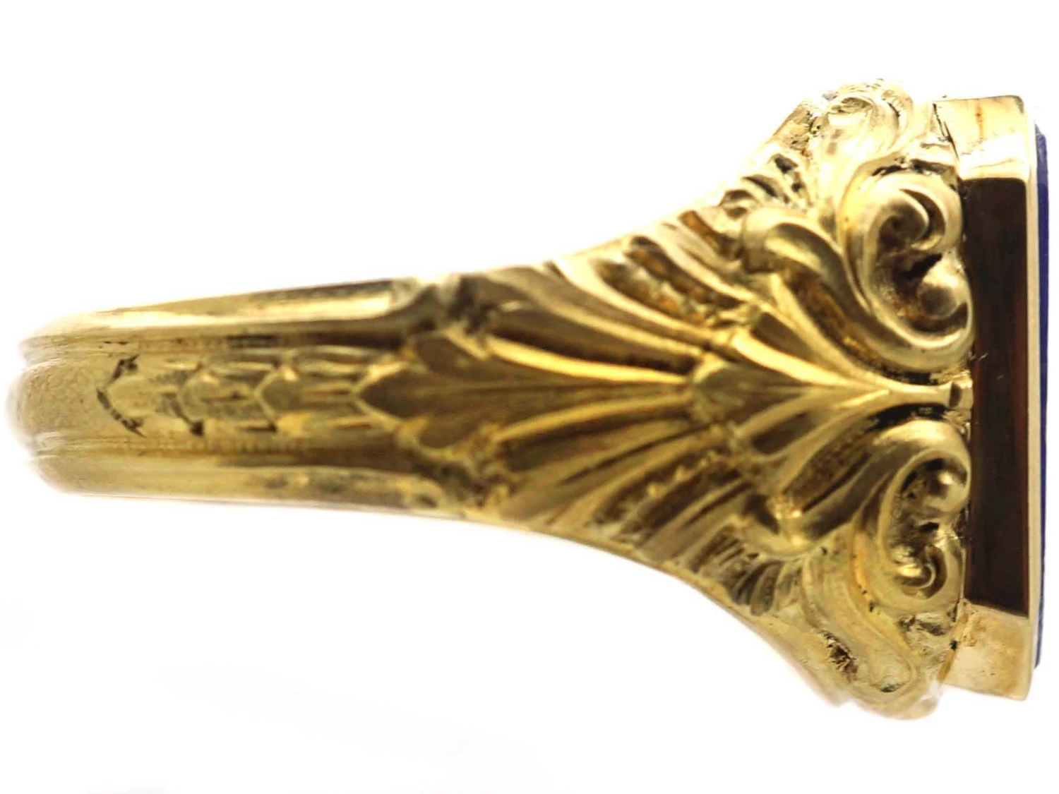 Edwardian 18ct Gold Signet Ring Set With Lapis Lazuli 6 Edwardian 18ct Gold Signet Ring Set With Lapis Lazuli - Image 4