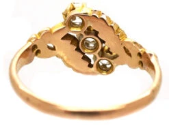 Art Nouveau 18ct Gold Leaves & Diamonds Ring -Antique Jewellery Company DSC04564