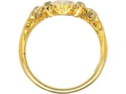Victorian 18ct Gold Ring Set With Two Pear Shaped Old Mine Cut Diamonds -Antique Jewellery Company DSC04571 scaled 1