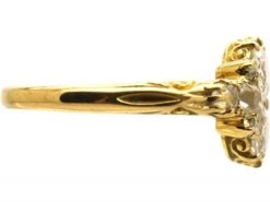 Victorian 18ct Gold Ring Set With Two Pear Shaped Old Mine Cut Diamonds -Antique Jewellery Company DSC04577 scaled 1