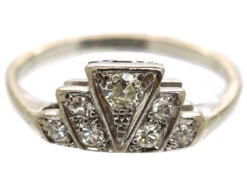 Art Deco Platinum & Diamond Fan Shaped Ring 12 Art Deco Platinum & Diamond Fan Shaped Ring -Antique Jewellery Company DSC04590