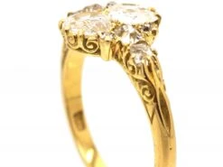 Victorian 18ct Gold Ring Set With Two Pear Shaped Old Mine Cut Diamonds -Antique Jewellery Company DSC04595 scaled 1