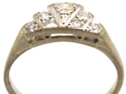 Art Deco Platinum & Diamond Fan Shaped Ring 14 Art Deco Platinum & Diamond Fan Shaped Ring -Antique Jewellery Company DSC04597