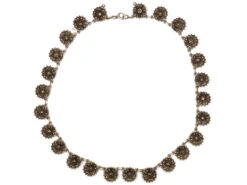 Silver ​& Marcasite Flower Motif Necklace